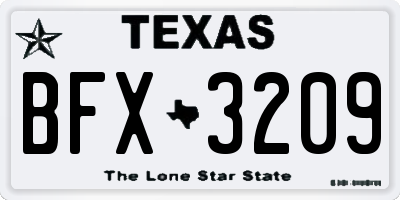 TX license plate BFX3209