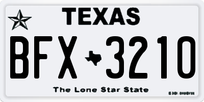 TX license plate BFX3210