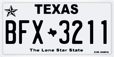 TX license plate BFX3211