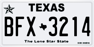 TX license plate BFX3214