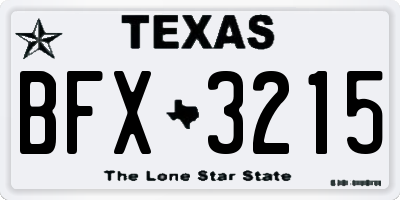 TX license plate BFX3215