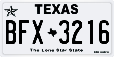 TX license plate BFX3216