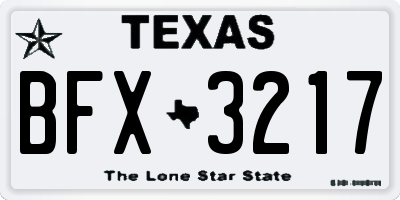 TX license plate BFX3217