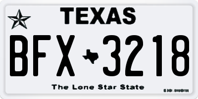 TX license plate BFX3218