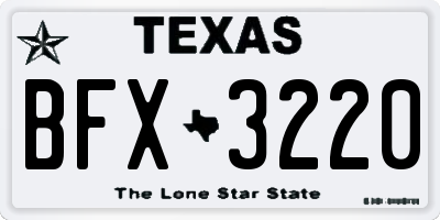 TX license plate BFX3220
