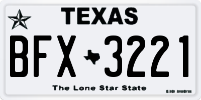 TX license plate BFX3221