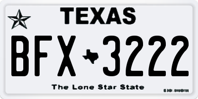 TX license plate BFX3222