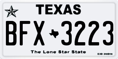 TX license plate BFX3223