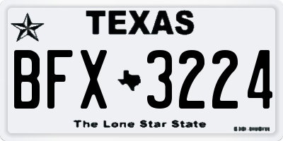 TX license plate BFX3224