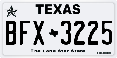 TX license plate BFX3225