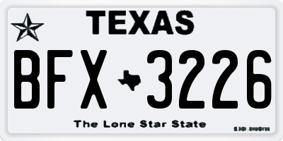 TX license plate BFX3226