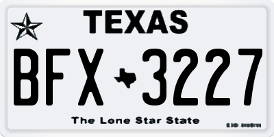 TX license plate BFX3227