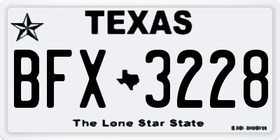 TX license plate BFX3228