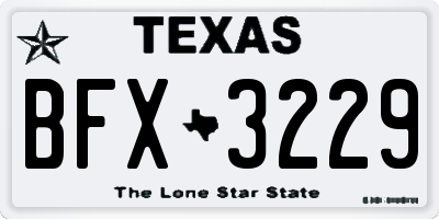 TX license plate BFX3229