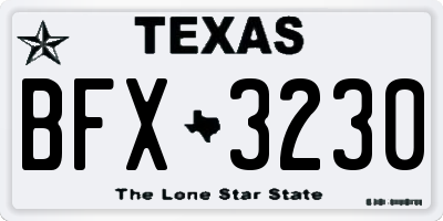 TX license plate BFX3230