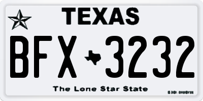 TX license plate BFX3232