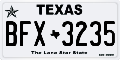 TX license plate BFX3235