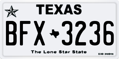 TX license plate BFX3236