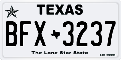 TX license plate BFX3237