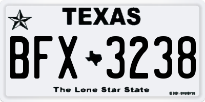 TX license plate BFX3238