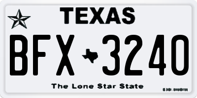 TX license plate BFX3240