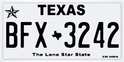 TX license plate BFX3242