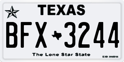 TX license plate BFX3244