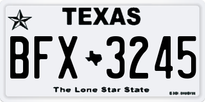 TX license plate BFX3245