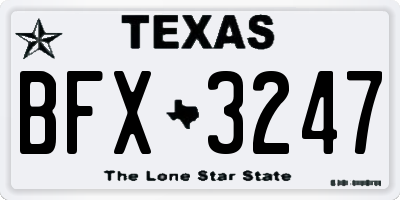 TX license plate BFX3247