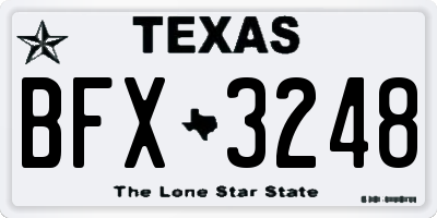 TX license plate BFX3248