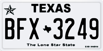 TX license plate BFX3249