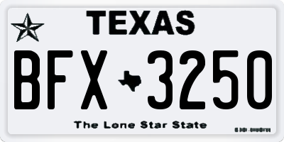 TX license plate BFX3250