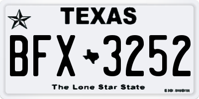 TX license plate BFX3252