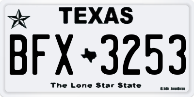 TX license plate BFX3253