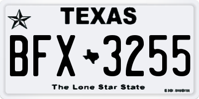 TX license plate BFX3255