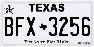 TX license plate BFX3256