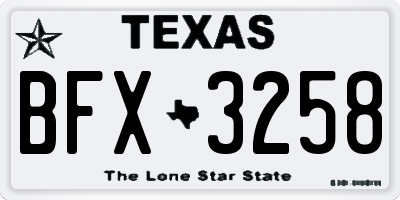 TX license plate BFX3258