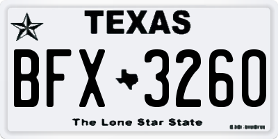 TX license plate BFX3260
