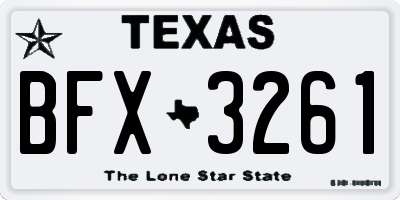 TX license plate BFX3261
