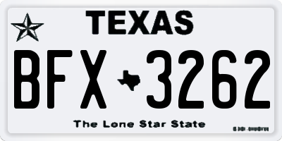 TX license plate BFX3262