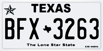 TX license plate BFX3263