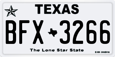 TX license plate BFX3266
