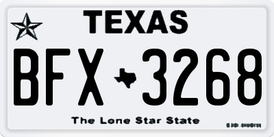 TX license plate BFX3268