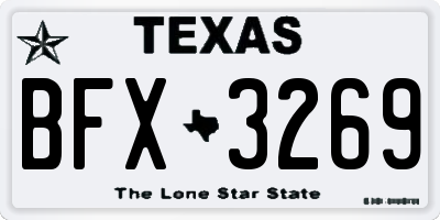 TX license plate BFX3269