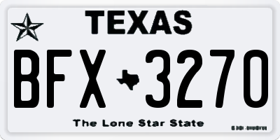 TX license plate BFX3270