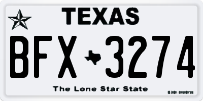 TX license plate BFX3274