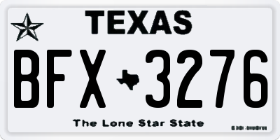 TX license plate BFX3276