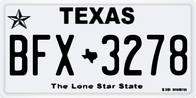 TX license plate BFX3278