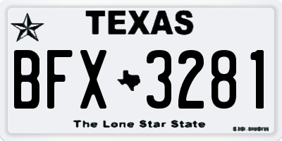 TX license plate BFX3281
