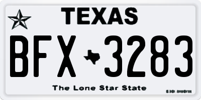 TX license plate BFX3283